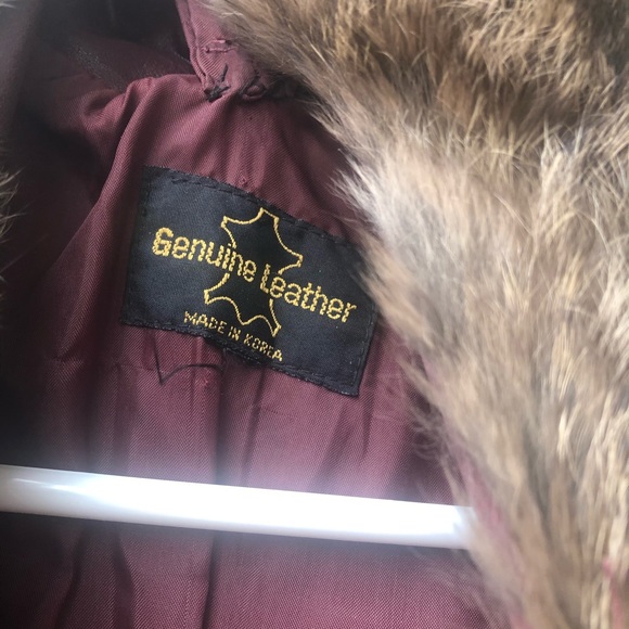 Winter sale ❣️❣️❣️Vintage leather jacket w authentic fur - Picture 6 of 8